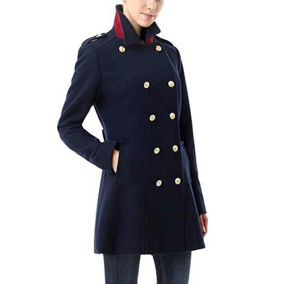 BGSD Jackets & Blazers - BGSD Women Victoria Wool Fitted Military Melton Coat